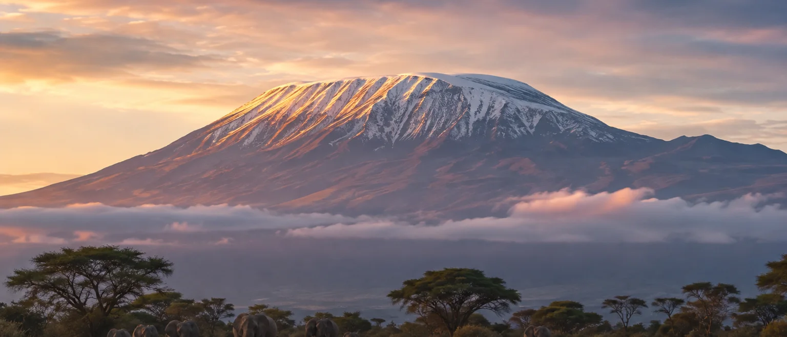 Glaciares tropicales del Kilimanjaro retrocediendo sobre la sabana africana