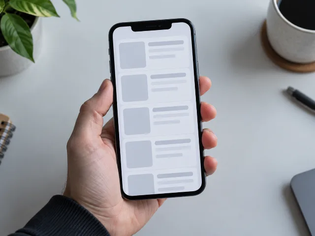 Fotografía editorial de un teléfono mostrando la aplicación de Instagram, ilustrando el debate sobre el feed cronológico en Australia